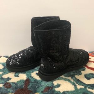 Black Sequin Ugg Boots, Size 11